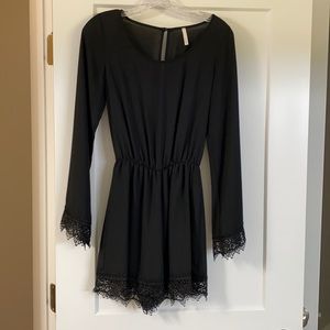 Black long sleeve romper